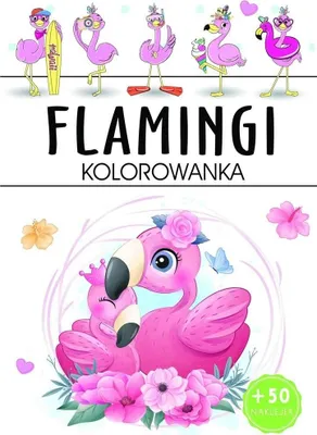 Zdjęcie produktu dla Flamingi. Kolorowanka dla dzieci z naklejkami