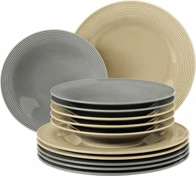 Produktbild von Seltmann Weiden Beat Grau/Beige Tafelservice 12 tlg.
