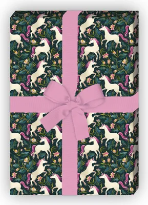 Produktbild von Romantik Einhorn Geschenkpapier, für kleine & große Mädchen, blau - G11520, 32 x 48cm