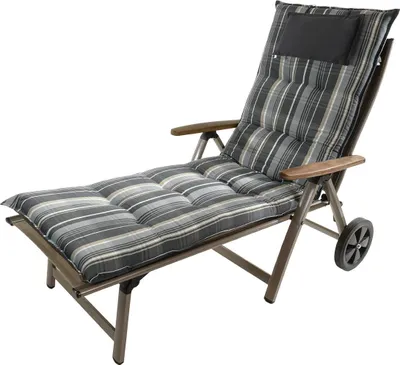 Produktbild von Auflage Rollliege Sylt 90584-700 grau Streifen 188x60x9 cm Sun Garden