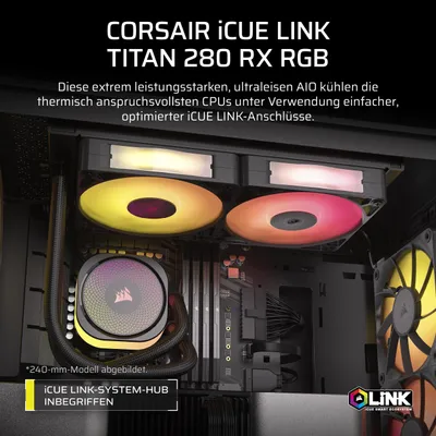 Image de Corsair CW-9061017-WW CORSAIR WAK iCUE LINK TITAN 280 RX RGB AIO 280mm