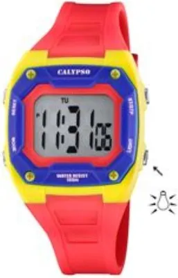 Produktbild von Calypso Color Splash Kinderuhr Silikonband rot Datum Dualzeit K5813/3