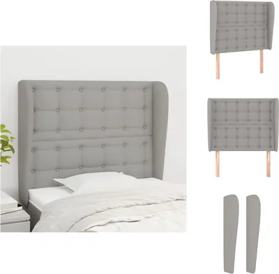 Produktbild von vidaXL Kopfteil mit Ohren Hellgrau 83x23x118/128 cm Stoff -  Kopf- & Fußenden