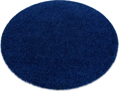 Produktbild von Teppich SOFFI Kreis shaggy 5cm dunkelblau Blau rund 120 cm