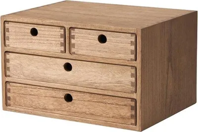 Image de Organiseur de bureau en bois avec tiroirs pour le rangement à la maison et au bureau