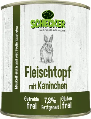 Produktbild von 6 x 820g Schecker Nassfutter - Fleischtopf mit Kaninchen