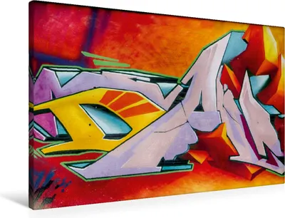Produktbild von Calvendo Textil-Leinwand 90 cm x 60 cm quer Graffiti an der Turnhalle Gamigstraße, Meutzner Dirk; 7281115