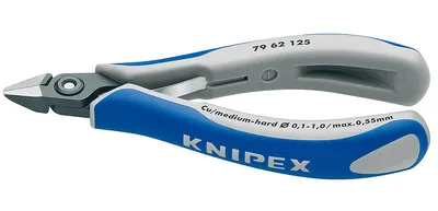 Obrázok produktu pre Knipex 79 62 125, Diagonálne kliešte, Chrómovo-vanádová oceľ, Plast, Modrá, Šedá, 125 mm, 58 g