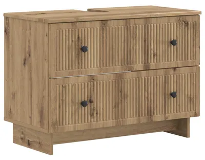 Imagen del producto de Mueble bajo lavabo artesanal de roble, 82x41x59 cm, con cajones