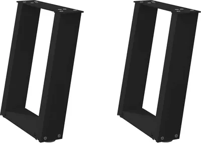 Immagine prodotto di Gambe per Tavolino da Caffè a Forma di U 2 pz Nere 28x(42-43) cm Acciaio