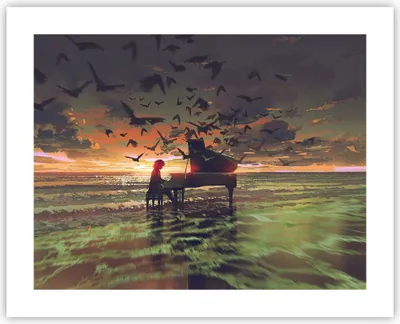 Produktbild von Poster - Poster ohne Rahmen - Klaviermusik - 50x40 cm - Wand Bild - Wanddeko - Wandbilder - Kunstposter - Wandposter - Bilder - Kunstdruck - Wanddekoration - Wandbild - P2XAA50x40-3911