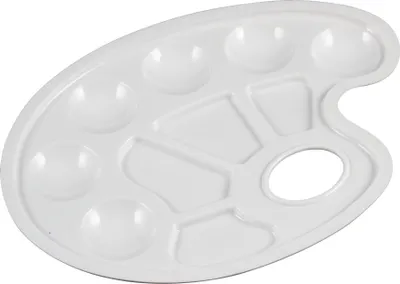 Produktbild von M&M Farbpalette Mischpalette Muldenbrett Farbplatte Farbenbrett weiß 10-tlg