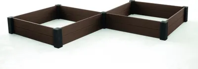 Produktbild von Hochbeet KETER Vista Modular double 2x 121,5 x 121,5 x 27 cm Kunststoff braun