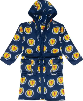 Obrázek produktu pro Scotland - Pánský župan s celoplošným potiskem, fleece GF1172 (S) (tmavě modrá)