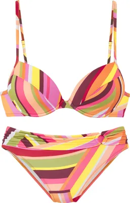 Produktbild von Bruno Banani Push-Up-Bikini orange bedruckt Größe 34 Cup C