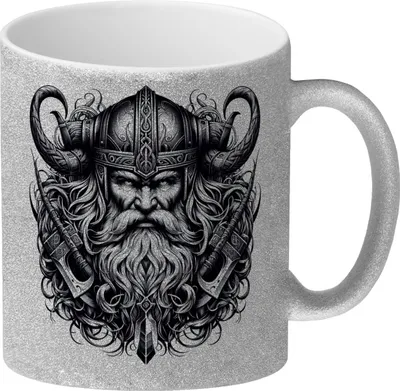Produktbild von Wikingergott Odin Glitzer-Kaffeebecher