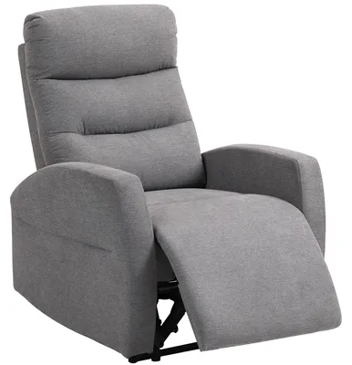 Immagine prodotto di Poltrona relax - Poltrona TV con funzione reclinabile - Poggiapiedi - Rivestimento in tessuto color grigio scuro - Imbottita - Struttura in metallo - 76 x 93 x 103 cm