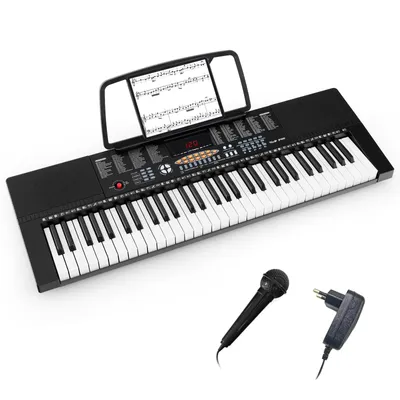 Obrázek produktu pro COSTWAY Elektronická klávesnice s 61 klávesami, přenosné digitální piano s 300 rytmy, 300 barev zvuku, 50 demo skladeb, 3 výukové režimy, LED displej