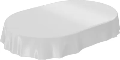 Produktbild von Tischdecke Wachstuch PVC abwaschbar Einfarbig Hellgrau Oval 220x140cm Band