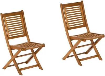 Obrázek produktu pro Sada skládacích židlí 2 Pamplona-29 Eukalyptus Wood hnědá, ŠxVxH: cca 57x93x49cm