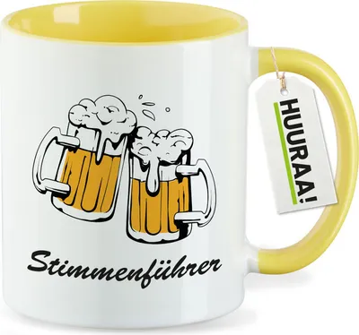 Produktbild von Huuraa Kaffeetasse Stimmenführer Spielmannszug 330ml Gelb Keramik Kaffeebecher Geschenkidee