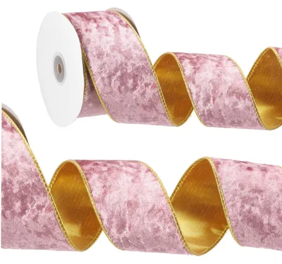 Fluwelen Band mit Draht, 6 cm x 10 m, Roségold