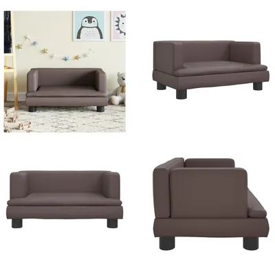 Productafbeelding van vidaXL Kinderbankje Bruin 60x40x30 cm Kunstleer - Kinderbankje - Kinderbankjes - Mini-bankje - Bankje voor de kinderkamer
