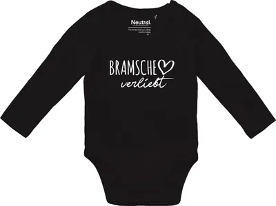 Produktbild von Huuraa Baby Body Ganderkesee verliebt 74 Black  Baumwolle Fairtrade Langarmbody Geschenkidee