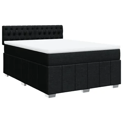 Produktbild von Boxspringbett mit Matratze Schwarz 140x190 cm Stoff