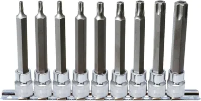 Produktbild von KS Tools 918.3969, Steckschlüssel-Satz, 3/8", 9 Kopf/Köpfe, Chrom-Vanadium-Stahl, DIN 3120, ISO 1174, 650 g