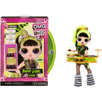 Zdjęcie produktu dla MGA Doll LOL Surprise! OMG ReMix Rock Big Sis Bhad Gurl z perkusją