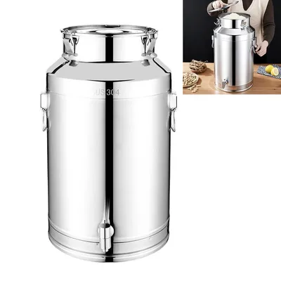 Produktbild von Edelstahl Milchkanne 35 L, 304er Edelstahl, versiegelter Deckel – robust, ideal für Milch- & Weinlagerung, Tragekrug