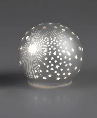 Produktbild von Formano Weihnachtskugel Deko Kugel LED Lampe Weihnachten Standkugel 12 cm matt silber mit Licht