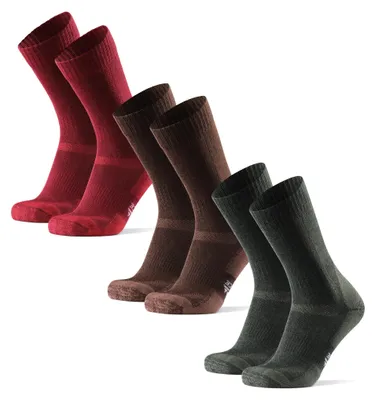 Produktbild von DANISH ENDURANCE Merino Wandersocken, 1, 3 & 5 Paar, Mehrfarbig (1xGrün, 1xBraun, 1xRot), 39-42