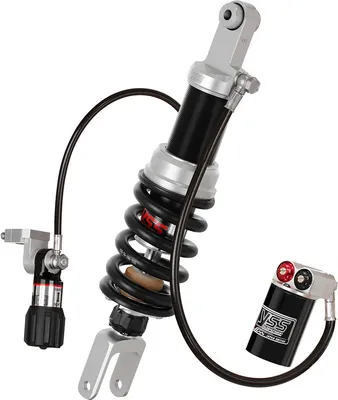 Produktbild von YSS-Hinterrad-Mono-Stoßdämpfer mit externem Reservoir am Schlauch Gas Racing