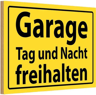 Produktbild von vianmo Holzschild 12x18 cm Garage Tag und Nacht freihalten Warnschild Hinweisschild