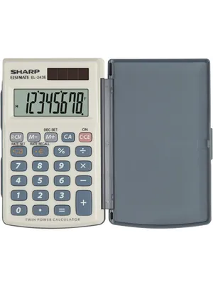 Zdjęcie produktu dla Sharp EL-243E, Kieszeń, Podstawowy kalkulator, 8 cyfr(y), 1 linii, Bateria, Szary, Biały