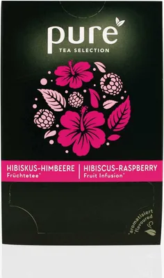 Produktbild von pure Hibiskus-Himbeere Früchtetee Tee 25 Portionen