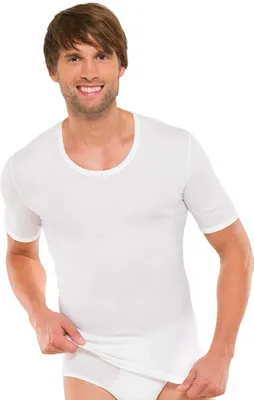 Produktbild von Schiesser Essentials Baumwolle Feinripp 1/2 Arm Unterhemd 205145/100, Größe: Xxl