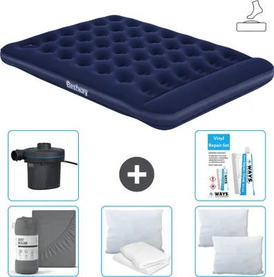 Obrázek produktu pro Bestway nafukovací matrace - pro 2 osoby - 152 x 203 x 28 cm - modrá - včetně příslušenství