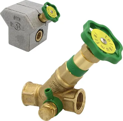 Produktbild von KFR-Ventil mit Muffenschluss 1/2" bis 1 1/4" mit Dämmschale und Entleerung mit EPDM-Dichtungen sowie steigende Spindel