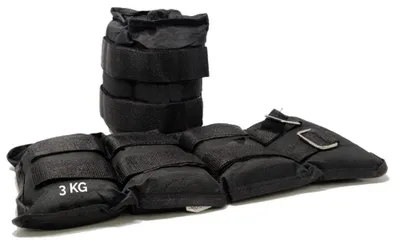 Produktbild von FFitness Handgelenk-/Fußgelenkgewichte (2 x 3 kg) mit verstellbarem Gurt | Gewichte für Krafttraining und Kampfsport