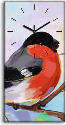 Produktbild von Wanduhr Uhr Wandbild Leinwand 30x60 Malerei Abstrakte Zweige Vogel Kunst - schwarze Hände