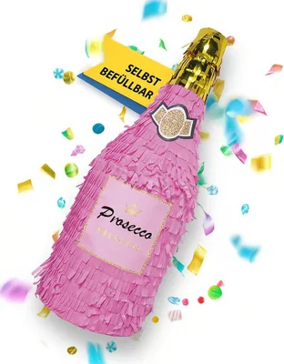 Produktbild von Pinata Champagnerflasche rosa Flasche Party Pinata für Geburtstag Junggesellenabschied Silvester