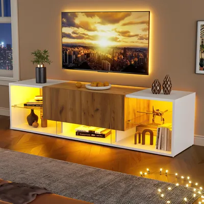 Produktbild von Lowboard / TV‑Schrank / TV‑Lowboard mit 2 Schubladen, für Wohnzimmer, Schlafzimmer, für Fernseher bis 70 Zoll