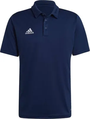 A navy blue Adidas polo shirt for men.