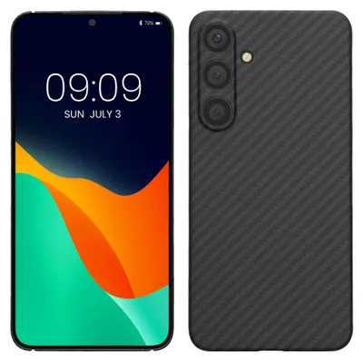 Immagine prodotto di kalibri custodia protettiva compatibile con Samsung Galaxy S24 - Cover in aramide - Custodia per cellulare Custodia per cellulare nero opaco