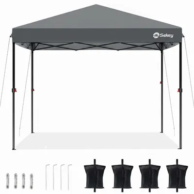 Produktbild von Sekey Faltpavillon 3x3 wasserdicht, Pop Up Pavillon mit 4 Sandsäcken, UV-Schutz 50+ Pavillons & Partyzelte Festzelt, Grau