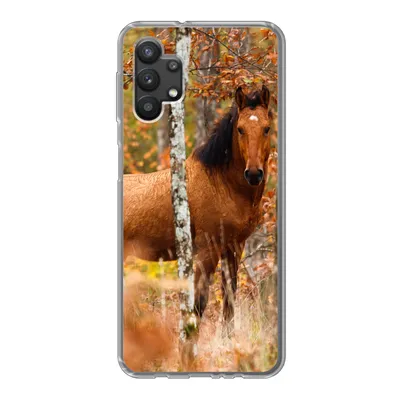 Produktbild von MuchoWow® Handyhülle Schutzhülle Hülle für Samsung Galaxy A32 5G Pferd - Wald - Braun Silikon Softcase Handy Hülle - Softcase