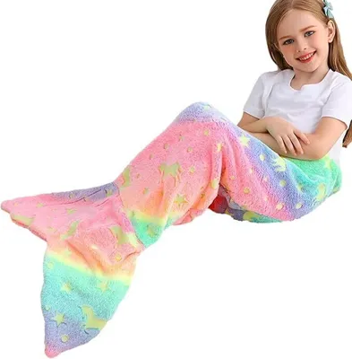 Produktbild von Detská deka s chvostom morskej panny pre dievčatá, Prehoz Deka pre deti (100x43 cm) - MERMAIDREAM